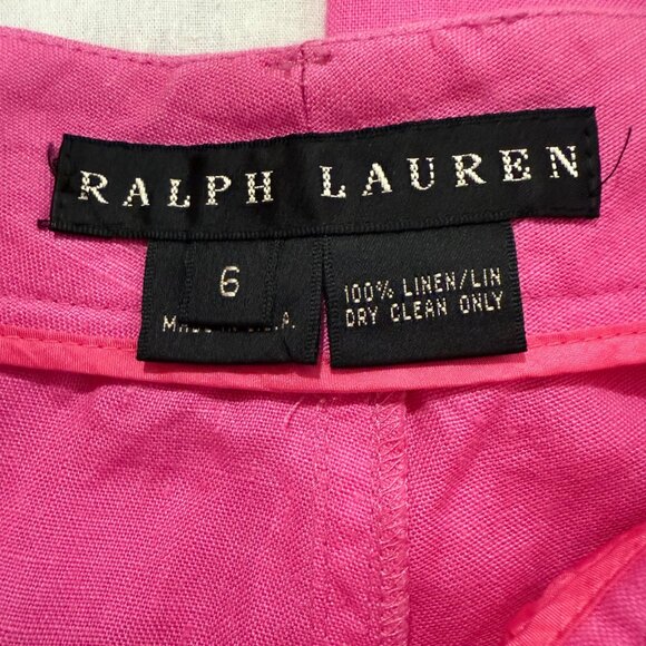 Ralph Lauren Black Label Pink Linen Pants‎ Size 6 - Picture 5 of 8
